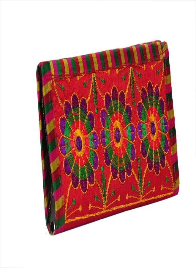 SuneshCreation Maroon Traditional handcrafted jaipuri gujrati Clutch or Purse for Women's & Girls - Image 2